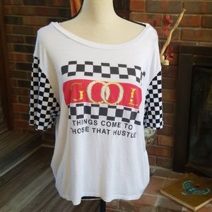 NWT Miss Popular Slouchy Butter Soft "Hustle" Tee